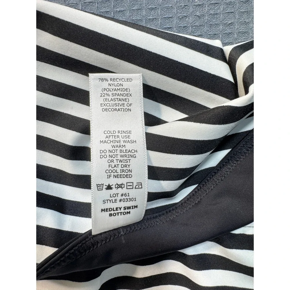 Coolibar Medley Swim Bottom Womens XXL Black White Striped